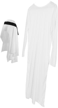 Arabisches Gewand L Xl Polyester 1 Satz Weiß für Männer Halloween Feier