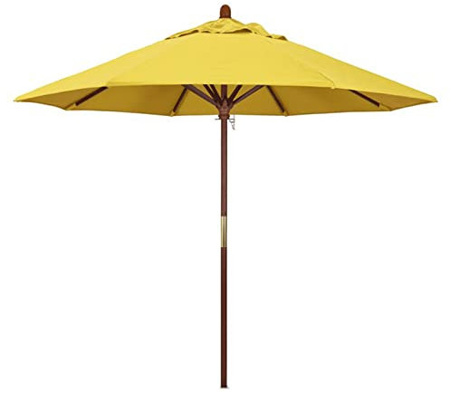 NSTVVEE Parasol de Jardin Parasol Vert foncé, Jaune, Kaki, Blanc, Rouge foncé, Bleu foncé, Marron, Noir, parasols de terrasse, Parasol d'extérieur Rond Portable de 7 Pieds/9 Pieds, Bois