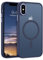 GUAGUA Funda Magnética para iPhone XS y iPhone X, Compatible con MagSafe Carcasa Protectora Antigolpes Translúcida Mate Trasera Fina Robusta TPU PC Anti-Amarilleo Case para iPhone X/XS, Azul