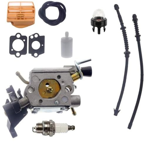 Kurihina Kompatibel mit 506450401 Vergaser mit 523055201 Rücklaufleitung für Husqvarna 450 450E 445 445E Kettensäge C1M-EL37B