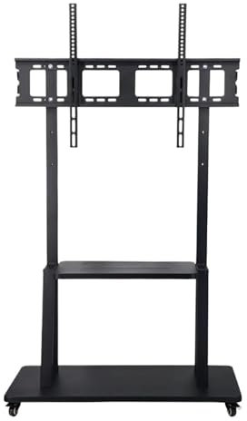 QAUUCP Steel Mobile Floor TV Stand For 42-86 Inch Monitor Riser Heavy-Duty TV Mounts With 360 Degrees Rotating Wheel Mobile TV Stand
