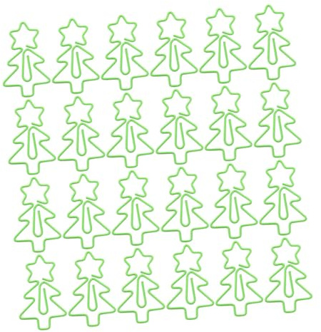 Operitacx 30 Stück Weihnachtsbaum Förmige Papierklammer aus Grünem Metall Dekorative Büroklammer und Memohalter für Dokumentenmarkierung und Festliche Projekte