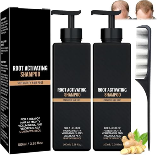 Root Activator Shampoo, Mane Root Activator Shampoo, Hair Loss Thickening Shampoo, Natural Herbal Essence Hair Growing Shampoo, Hair Regrowth Shampoos, Promotes Hair Growth (2 Pcs)