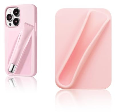 Vilbocr Lipgloss-Schutzhülle für Handy handyhülle mit Lipgloss Halter handyhülle Lipgloss Halter Lipgloss-Schutzhülle mit Lippen-Glasur Handyhüll für iPhone und Android (Rosa)