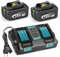 LabTEC Ladegerät 18V mit Akku für Makita BL1860 2P BL1830B BL1840B BL1850B BL1860B BL1815 BL1820 BL1825 18V 5500mAh Elektrowerkzeuge + Akku-Ladegerät für Makita DC18RC DC18RD DC18SF DC18RT 14.4-18V