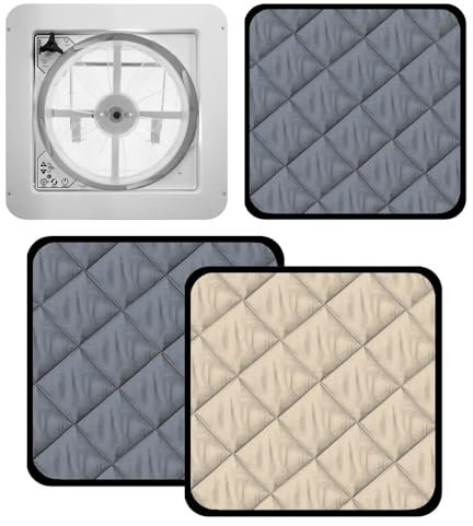 ISOCAMP® Magnet Thermomatte für Dachhaube Maxxfan Deluxe Quadratisch Verdunklung Isolierend, Farbe:grau/Silber