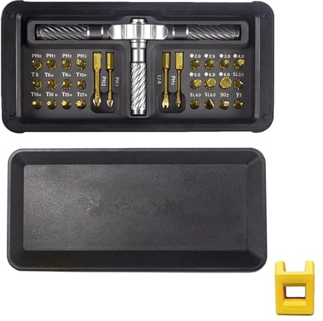 Jeu de Tournevis à Cliquet 30 en 1, Robuste et Facile à Utiliser, Jeu de Tournevis Magnétiques, Polyvalent, Tournevis à Cliquet, pour Appareils Électroménagers, Vélos, Téléviseurs (noir)