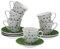 Versa Set de 6 tazas de café con plato Dotty, Medidas (Al x L x An) 6 x 5,8 x 5,8 cm, Color Multicolor