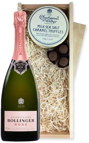 Bollinger Rose Champagne And Milk Sea Salt Charbonnel Chocolates Box 75cl 12.5% abv