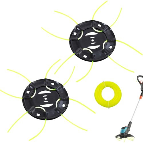 Spazzola per decespugliatore, 2 spazzole per decespugliatore, bobina di filo di ricambio per tagliaerba con filo di nylon da 15 m, accessorio per decespugliatore a batteria (5 mm)