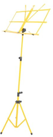 Hemobllo Gelber Klapp-notenständer Mit Einstellbarer Höhe Und Betrachtungswinkel Rutschfeste Gummifüße Metallkonstruktion Für Gitarrenteile Und Zubehör Zusammenklappbar Für Einfachen Transp