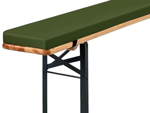 Holomaalahi Outdoor Bankauflage 120x25x3cm Auflage für Indoor- und Outdoor-Stühle, hochdichter Schaumstoff, rutschfest, waschbarer Bezug, für Biertisch & Partyzeltgarnitur
