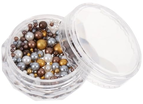 Zerodeko Runde Perlen für Nägel aus Abs in 1 Kasten Geeignet für Selbstgemacht Nagelkunst und Stilvolle Maniküre bei Hochzeiten und Themenpartys