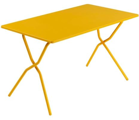 Lafuma Klappbarer Gartentisch 120 x 70 x 72 cm Balcony Stahl Gelb Miel