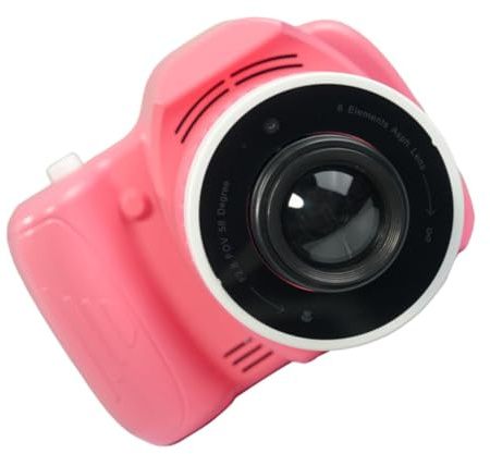 Balacoo Camera with Projector Screen and Music Playback Function, Portable High-definition Projection Video Camera, for Photography and Camping, Plastic Material, Pink Colour