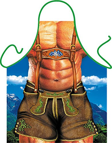 Unbekannt Herren Grillschürze Bayern-Body Alpen Sixpack Fun Kochschürze Küchen-Schürze geil bedruckt Geschenk-Set mit Grillmeister-Urkunde