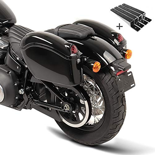 Seitenkoffer Craftride Nebraska je 12l + Haltesatz kompatibel mit Chopper/Custombike Special Custom CB43141