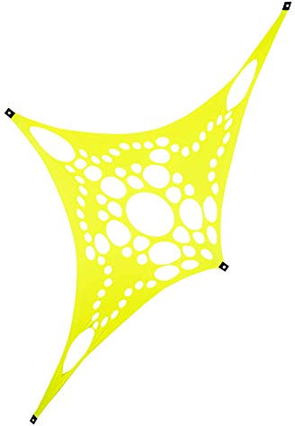 PSYWORK Schwarzlicht Segel Spandex | Progspy Neon Space Star II | Gelb | 1,5 x 3m | UV-aktiv | Leuchtend | Wandtuch Wandbehang Stoff Neon Deko Party Tuch Tapestry Poster PSY Goa