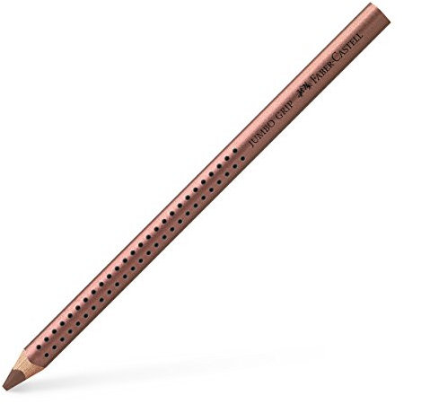 Faber-Castell 110983 – Box mit 12 METALLIC Einzelfarbe Farben Jumbo Grip Metallic, kupfer