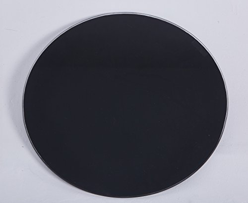 Euro Tische Plaque de Protection Ronde en Verre trempé Ø 40 cm - Disponible en Noir, Blanc et Transparent - Plaque Pare-étincelles Robuste pour poêles à Bois et cheminées (Noir)