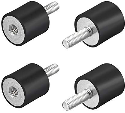 sourcing map M6 Male Female Rubber Mounts,Vibration Isolators,Shock Absorber 20mm x 20mm 4pcs