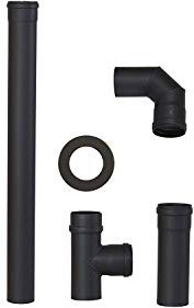 AdoroSol Vertriebs GmbH Pelletrohrset 100mm, Rauchrohrset Pellet Ofen, Pellet Rohr Set Pelletofen Anschluss-Set 100