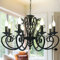 Ganeed Candelabros de campo francés, candelabro de hierro con vela de isla de cocina de 8 luces, lámpara colgante industrial vintage para granja, comedor, dormitorio, vestíbulo