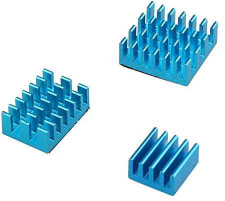 Jopto Aluminium-Kühlkörper mit Wärmeleitband, kompatibel mit Raspberry Pi 4 Modell B, Raspberry Pi 4B – Blau (Raspberry Pi Board ist nicht im Lieferumfang enthalten).