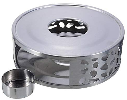 BesDirect Teewärmer, Edelstahl-Teekannen-Wärmersockel mit Teelichthalter, Teekannen-Kaffee-Lebensmittelwärmer Teelichthalter für Teekannen aus Borosilikatglas