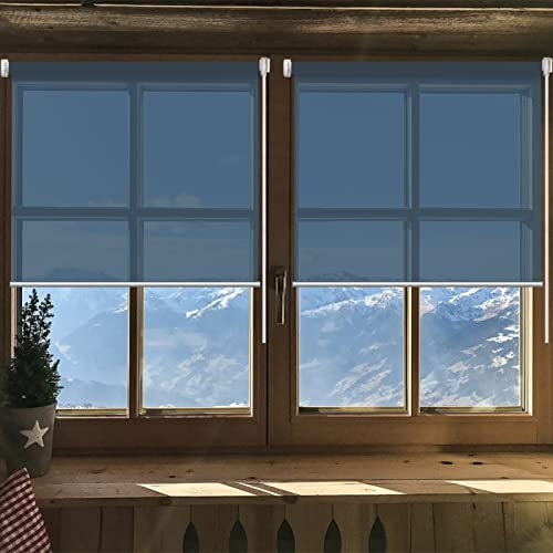 Wwtt Estor Enrollable Cortina de Ventana Enrollable Unidireccional, Ver a Través de la Persiana Enrollable del Espejo para el Balcón de la Oficina de la Sala de Estar, Cortina Impermeable