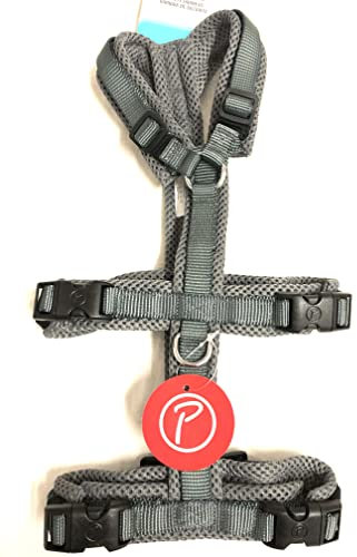 Petlando Mesh Sicherheits-Geschirr Anthrazit M (Halsumfang 34-62 cm, Brustumfang 51,5-73 cm, Bauchumfang 46,5-63,5 cm) Länge35 cm, 11-21 kg