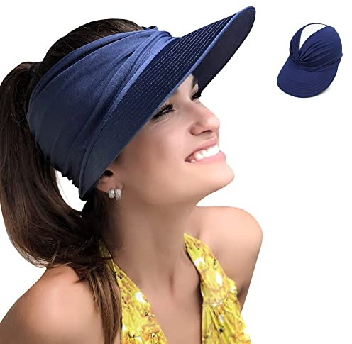 YAMEE Visiere Casquette Femme,Visière Plage Femme,Chapeau de Soleil Femme,Casquette Femme ete,Visiere de Protection pour Voyage Plage