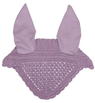 QHP Fliegenhaube Ohrhaube Florence gehäkelt mit Elastan-Ohren (Pony, Lavender)