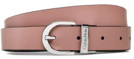 Calvin Klein Damen Gürtel Ck Must Rd Buckle Rev 2.5 cm Belt Kunstledergürtel, Schwarz (Black Mono/Cafe Au Lait Mono), 90 cm