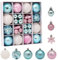 Fouriding 42 Stücke Weihnachtskugeln Kunststoff Christbaumkugeln Hängende Dekoration für Weihnachtsbaumschmuck Dekoration (Blau Weiss)