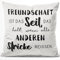 JUNIWORDS Kissen, Freundschaft ist das Seil, das hält, wenn alle Anderen Stricke reißen, 40 x 40 cm, Flauschig Samtweich Weich (1007445)