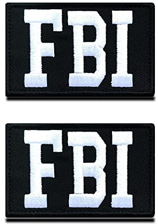 2 Stück F.B.I Militärische Taktische Patches Verschlüsse Polizei Police Armee Moral Emblem Tags Patch zum Rucksack Tasche Kappen Hund Weste CS Cosplay Sammeln