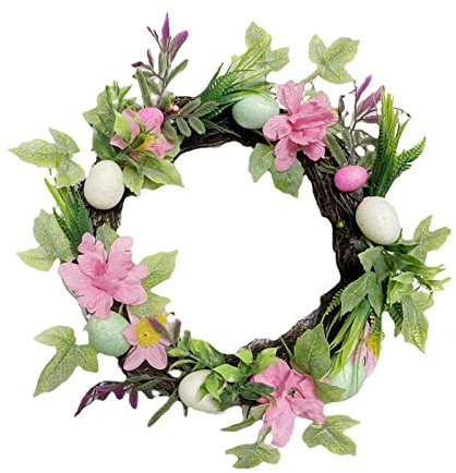 Osterkranz mit Eiern Kaninchen Kranz die Osterdeko Osterkranz Frühlingsdekoration Simulation Osterei Frühlingskranz Bauernhaus Dekor Wand Wohnkultur Ostergeschenk Deko mit Ostereier für Ostern