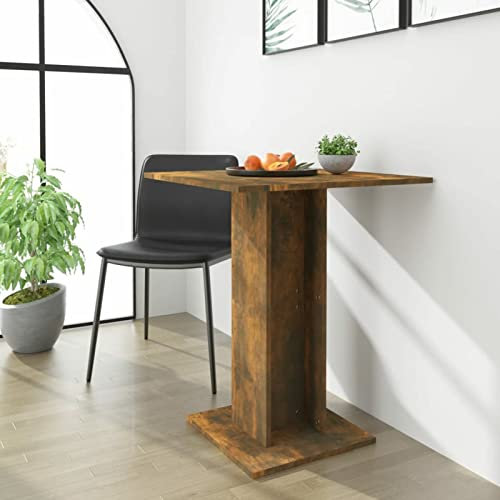 XIAOGUANG Bistrotisch, Stehtisch, Balkontisch, Partytisch, Biertisch, Beistelltisch, Bierkasten Tisch, Räuchereiche 60x60x75 cm Holzwerkstoff