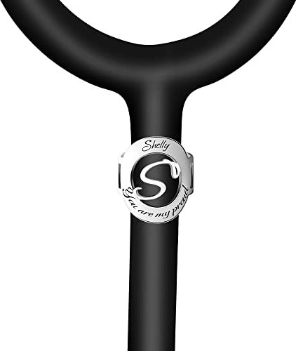 Stethoskop Name Tag Personalisierte Stethoskop Zubehör Charms Stethoskop ID Tag Benutzerdefinierte Logo Geschenk für Krankenschwester/Arzt/Student/Lehrer/Assistent (D-silver)