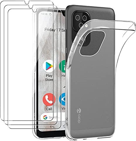 KZIOACSH Coque pour Doro 8100/Doro 8100 Plus+ 3 Pièces Protection écran,Mince résistant,Souple Flexible TPU Case,Transparent