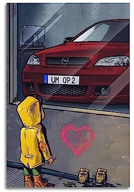 KTIN Dream Car Poster Opel Astra V8 DTM Rennwagen Sportwagen Poster Dekorative Malerei Leinwand Wandposter und Kunstdruck Modern Familie Schlafzimmer Dekor Poster 60 x 90 cm