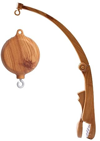 Surakey Support Mobile en Bois, Boîte à Musique DIY Flexible Bébé Suspension Porte-Jouets Suspendu pour Table à Langer, Parc ou Lit de Bébé