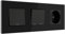PULSAR Taster/Serienschalter/Steckdose Unterputz Schwarz Glas 3 Fach Tastschalter/Lichtschalter Doppelt/Steckdose Kombination