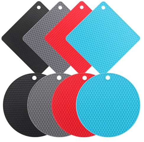 Topfuntersetzer Untersetzer Topf Hitzebeständig Silikon 250°C 8PCS (B)