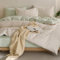Sedefen Bettwäsche Set 135x200cm Baumwolle Weiß Grün Wendebettwäsche Einfarbig Premium Renforce Uni Einzelbett Bettbezug und 1 Kissenbezug 80x80cm mit Reißverschluss