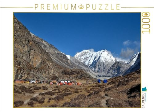 CALVENDO Puzzle Lagerplatz Lhonak | 1000 Teile Lege-Größe 64 x 48 cm Foto-Puzzle für glückliche Stunden