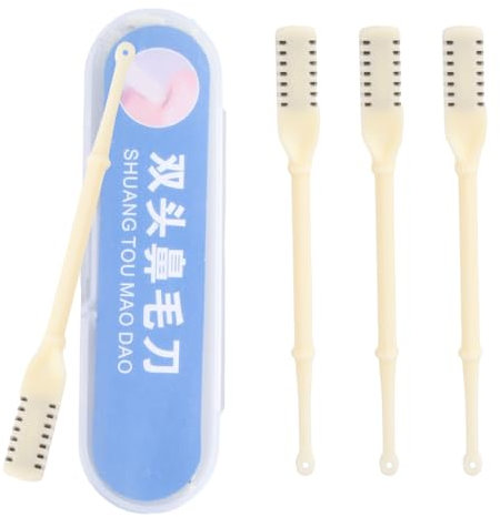 Wisebom 4 piezas de recortador de vello nasal, roedor, afeitadora de pelo de nariz para hombres y mujeres, sin electricidad, lavable, recortador de nariz de doble extremo para mujeres y hombres,