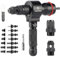 JIOGOWISE 2-in-1 Design Cordless Rivet Gun Adapter and Rivet Nut Adapter,Electric Drill Tools Accessory Kit with Carry Case,7 Metric Mandrels M3 to M12, 6 Rivet Heads 2.4mm to 6.4mm