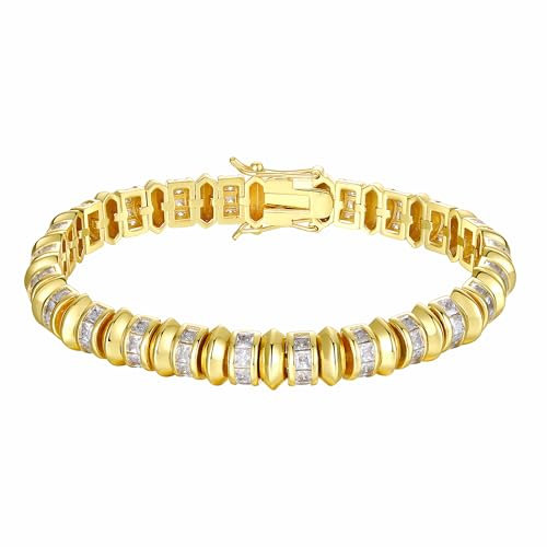 DJADEE Damen Armband Gold vergoldet Zirkonia 999er Gold 24 Karat Wasserfest Luxus Damenarmband hochwertig (17)